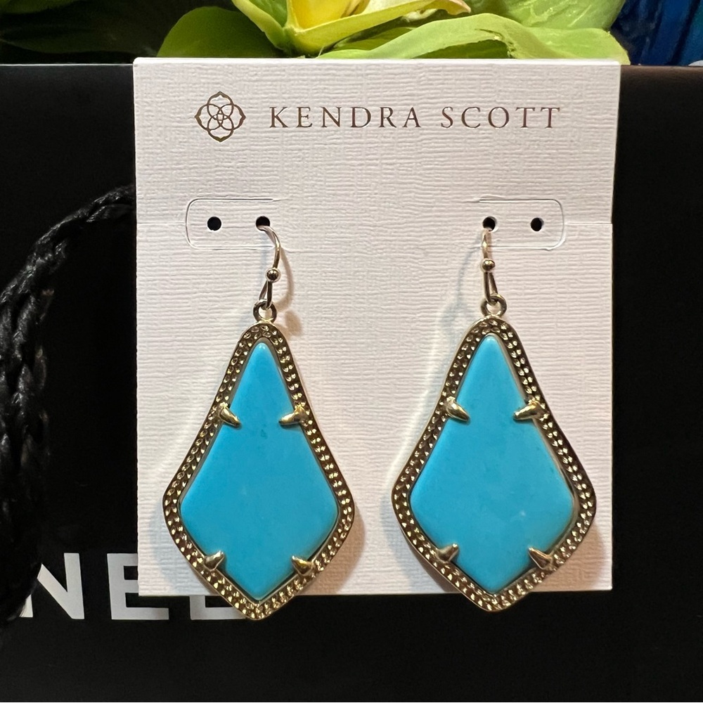 Kendra Scott Turquoise & Gold Earrings
